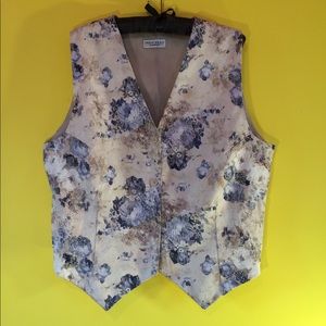 Principles Jacquard Woman’s Vest Blue Floral 18W